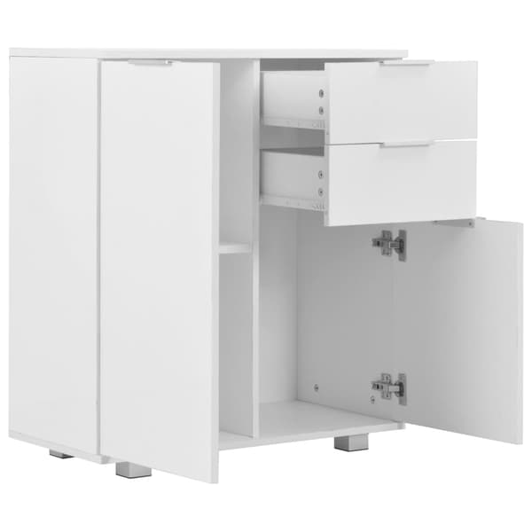 vidaXL kommode højglans hvid 71 x 35 x 76 cm spånplade