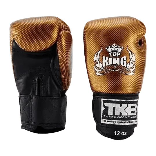 Top King Empower 10OZ Muay Thai Boksehandsker Sort/Guld