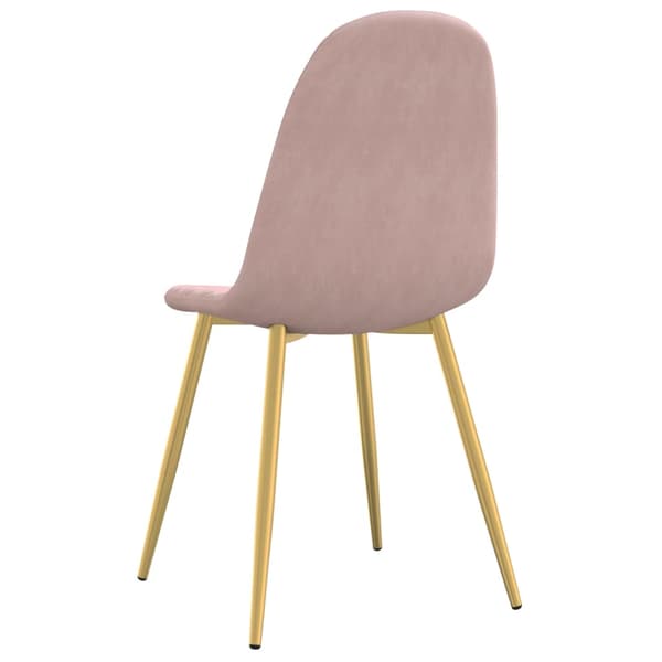 vidaXL Matstolar, set om 4, rosa, klädda i sammet