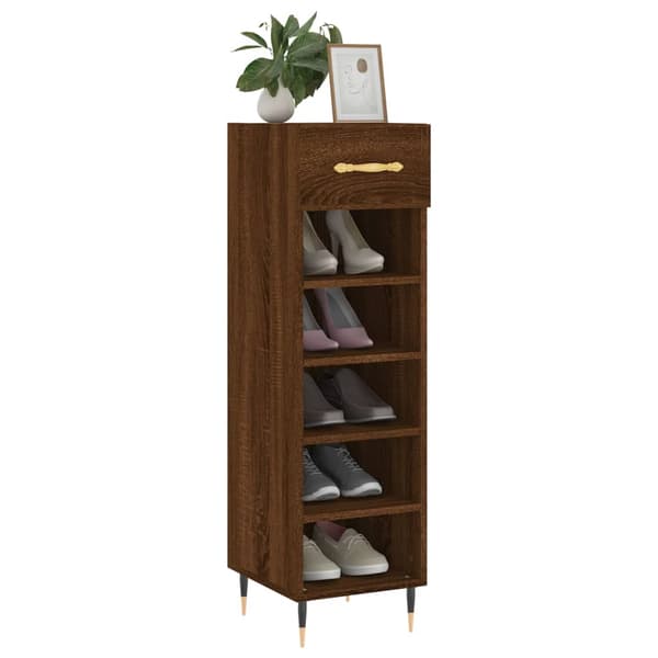 vidaXL skoskab brunt egetræ 30x35x105 cm