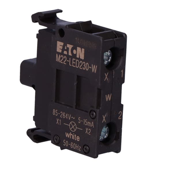 M22-LED230-W sockel, vit LED-diod, U=230V, frontmontering