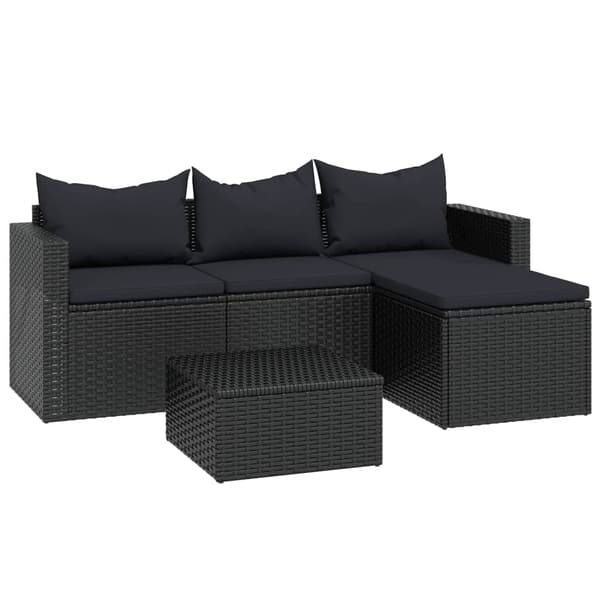 vidaXL haveloungesæt, sort, polyrattan