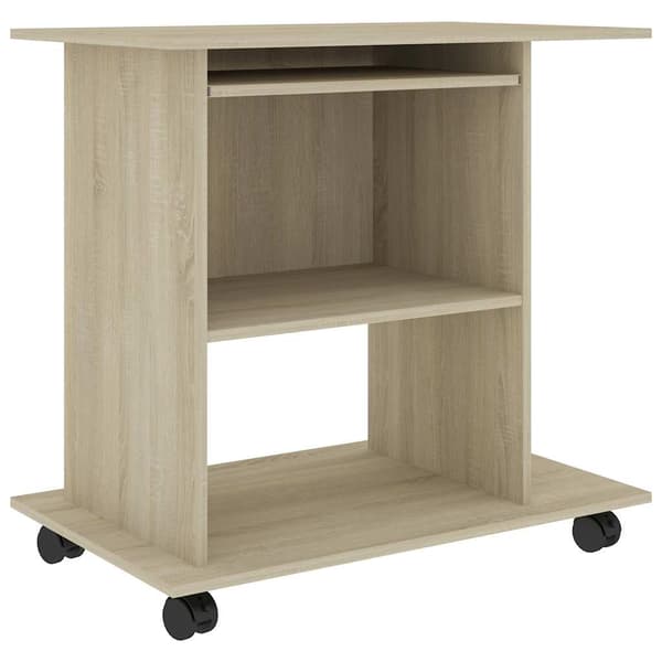 vidaXL computerbord, Sonoma eg, 80x50x75 cm, spånplade