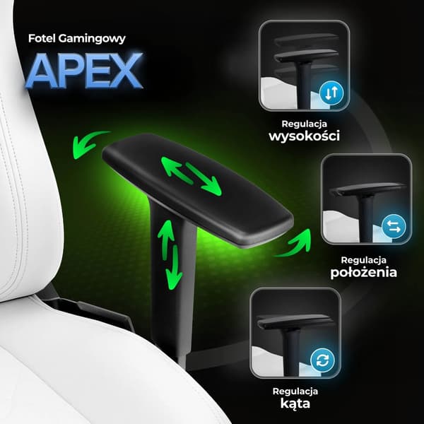 APEX Vit Modern Snurrstol Gaming
