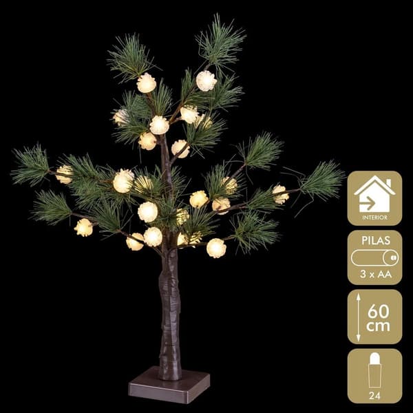 Juletræ 24 lysende kugler 60 cm