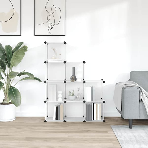 vidaXL kubehylde med 9 rum transparent PP