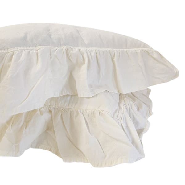 Bäddset 160x200 100% KRÄFTAD BOMULL med volanger, snövit