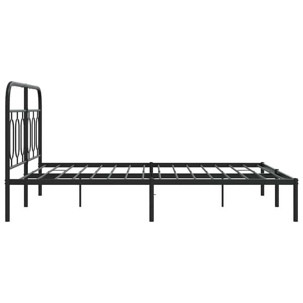 vidaXL metalsengestel med hovedgærde sort 150x200 cm