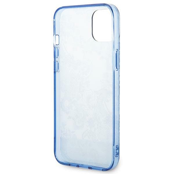 Guess Porcelain Collection-etui til iPhone 14 Plus, blå