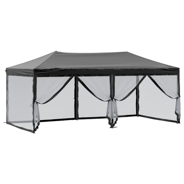 vidaXL foldbart festtelt med sider sort 3x6 m