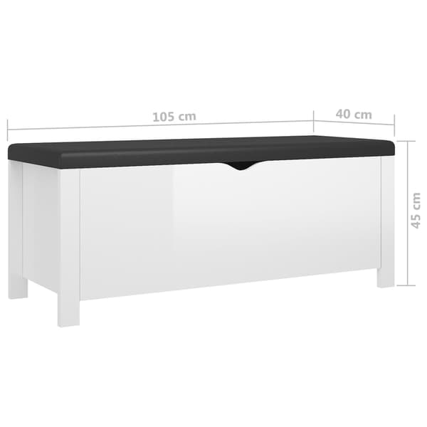 vidaXL kommode med hynde blank hvid 105x40x45 cm