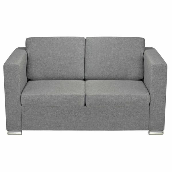 vidaXL 2-sits klädd soffa ljusgrå