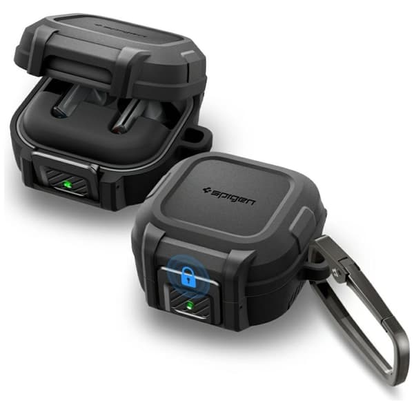 Spigen Lock Fit-etui til Samsung Galaxy Buds4 / Buds4 Pro, sort