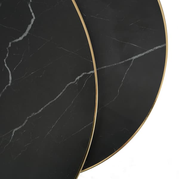 ARON sofabordgruppe 70 cm/50 cm sort marmor glamour