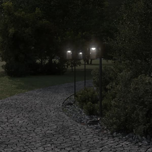 vidaXL havegulvlamper, 3 stk., sort, 100 cm, rustfrit stål