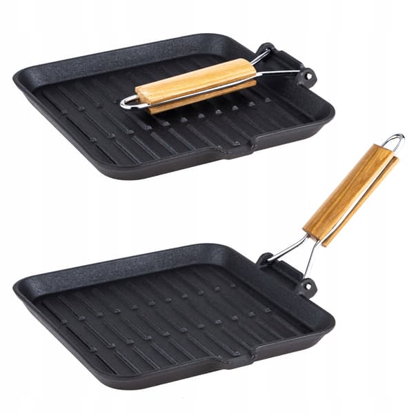 Krisber 24 cm støbejernsgrillpande