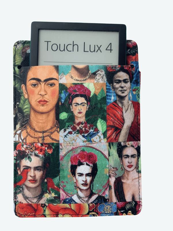 Arco Design 6-7" e-boksfodral - EcoFilc, Modern Frida-tryck, Grå, Passar Kindle / PocketBook