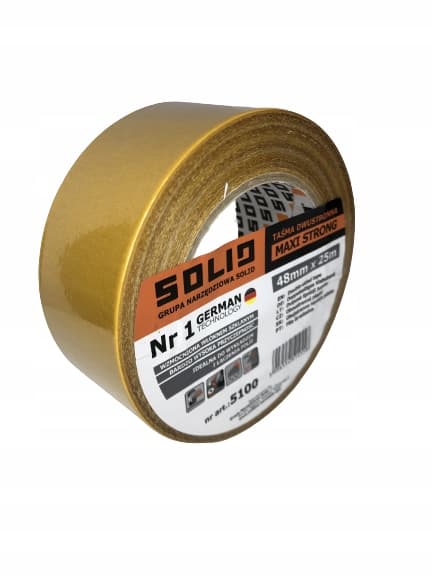 Solid maxi strong dobbeltklæbende tape 48 mm x 25 m