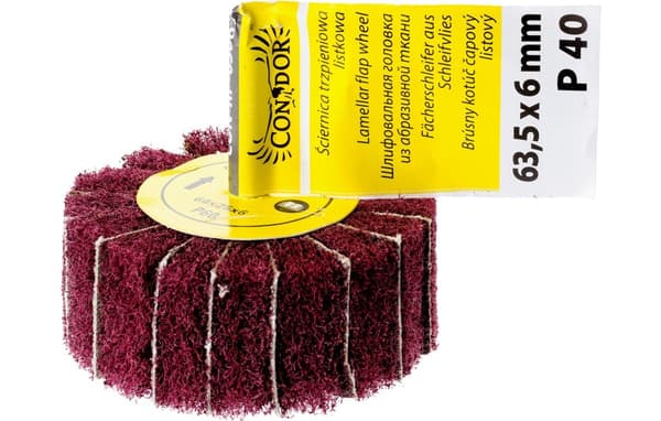 Lamellhjul, 63,5 x 6 mm, skaft, P40