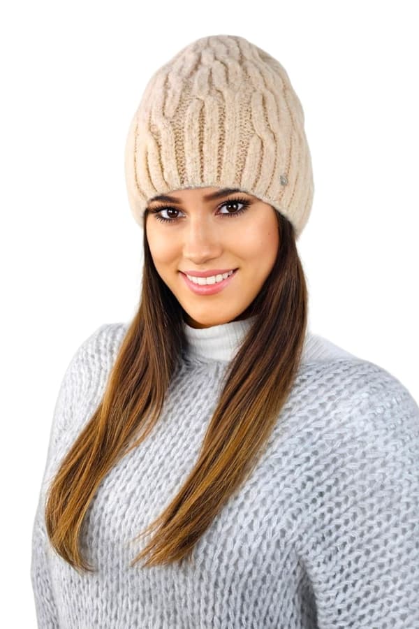 GIZMA fluffy vinterfleecehue, beige farve