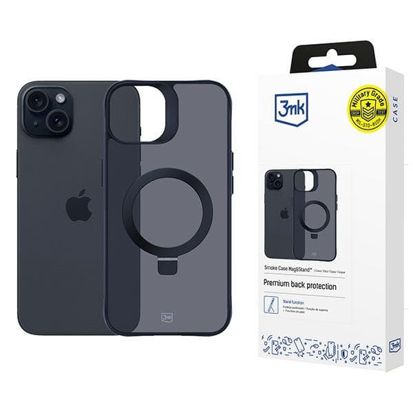 3mk Smoke Case Mag&Stand cover til iPhone 15 Plus