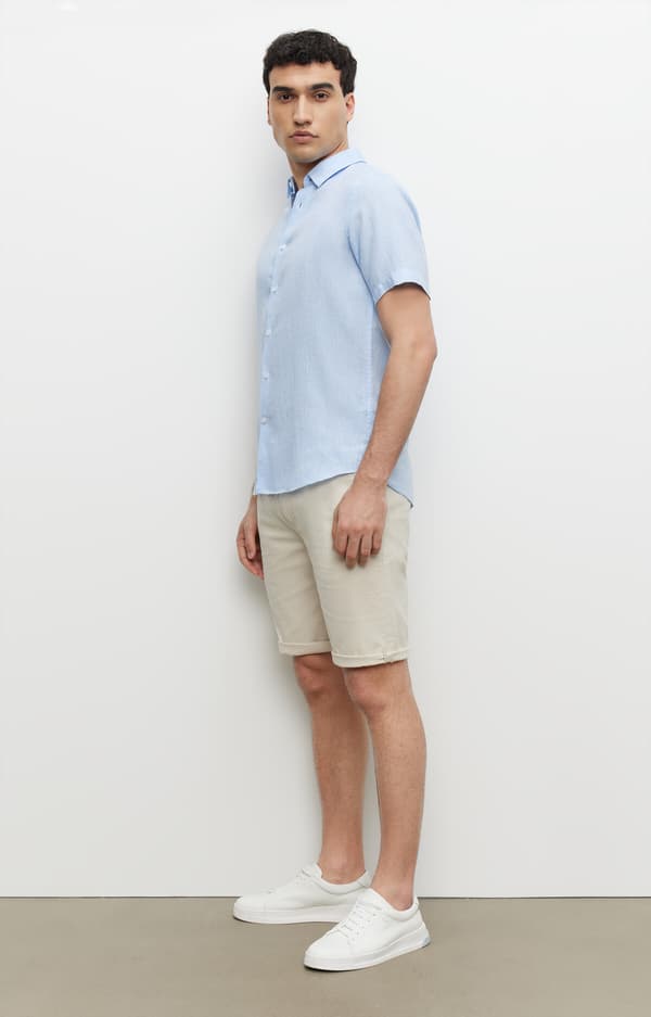 Slim fit hørskjorte M