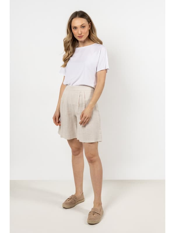 Sommarshorts i bomull - beige S