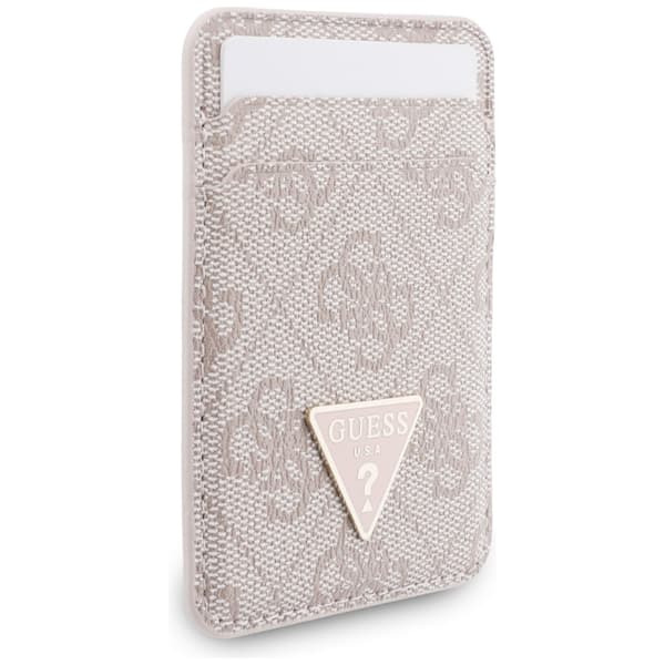 Guess triangel MagSafe rosa plånbok + handrem-set