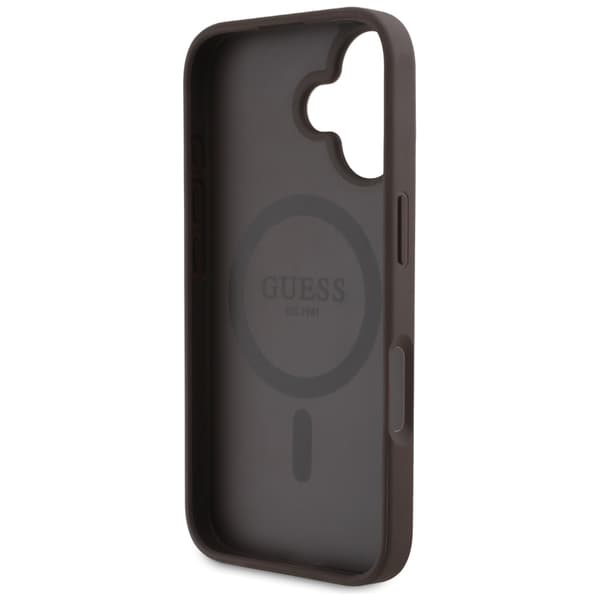 Guess 4G Circle Classic Logo-etui til MagSafe til iPhone 16, brun