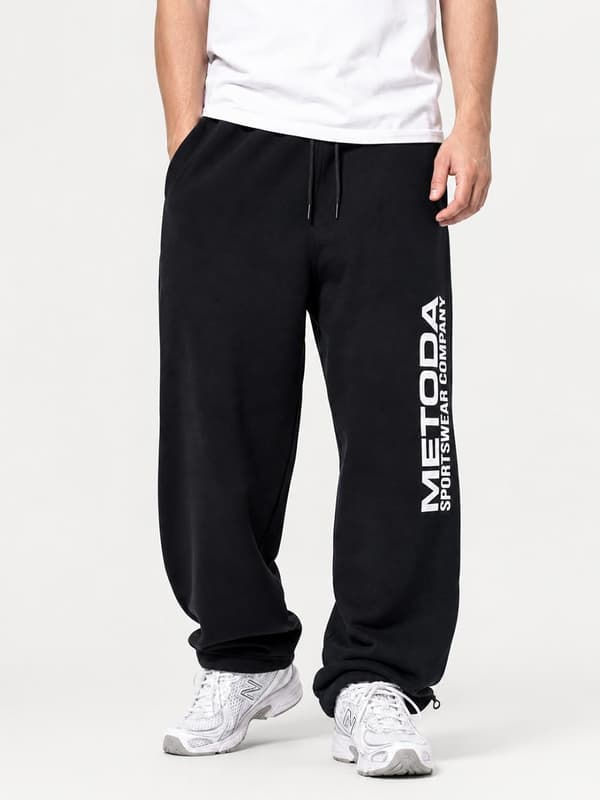 Herre Baggy Joggingbukser Sort Method Sport Vertical L