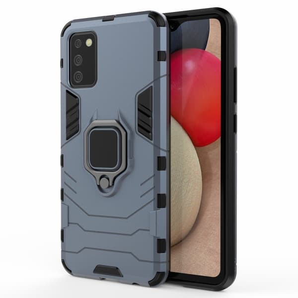 Samsung Galaxy A02S cover, støttering, blå