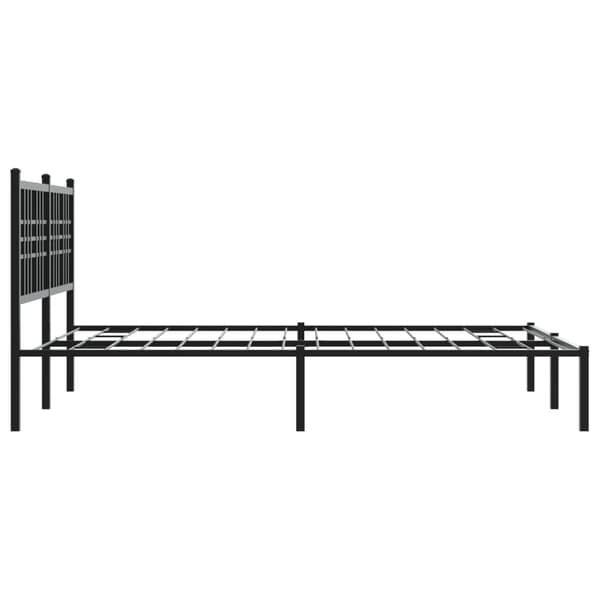 vidaXL metalsengestel med hovedgærde sort 120x190 cm