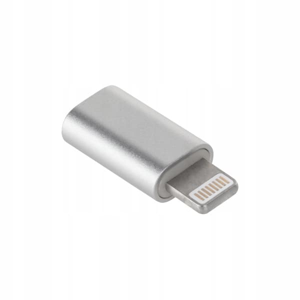 Omvendt micro USB - Lightning-adapter sølv