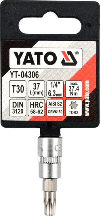 Yato skiftnøgle Torx 1/4" T30 L37mm