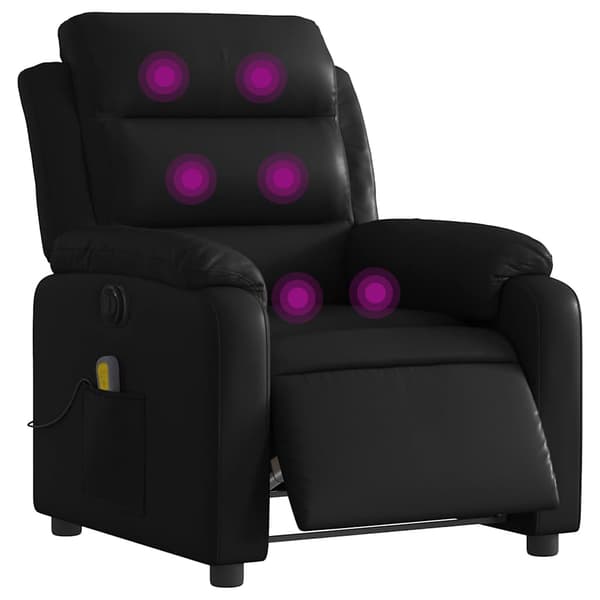vidaXL elektrisk lænestol med massagefunktion, sort, kunstlæder