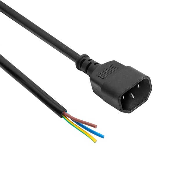 Strømkabel C14 AK-OT-08C CU 3x1mm² 1m