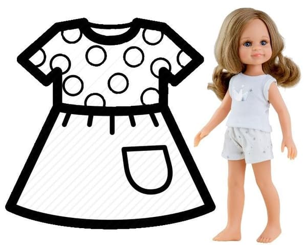 Pyjamassæt til dukker 32 cm