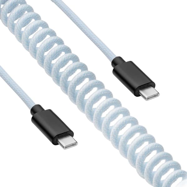Aviator USB-C / USB-C spiralkabel Akyga AK-USB-49 tangentbordskabel 3m