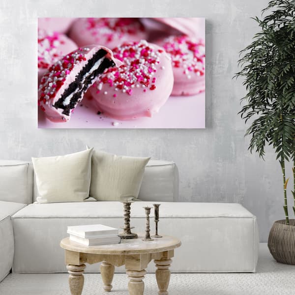 Canvastavla Kök Rosa Kakor 80x40