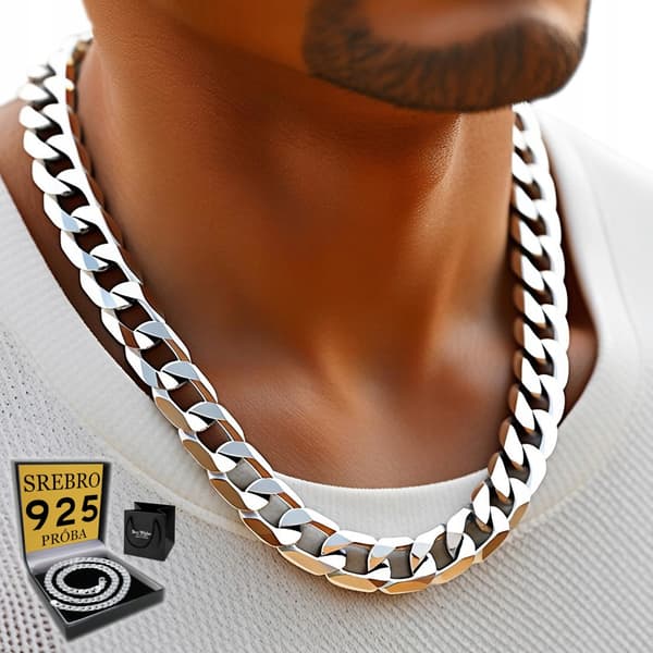 TYK Sølv Herrekæde 925 SØLV FULD RUSTERKÆDE