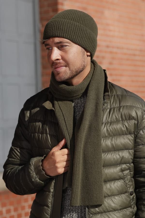 Liam - herr vintermössa, khaki, dubbelt lager 54-62