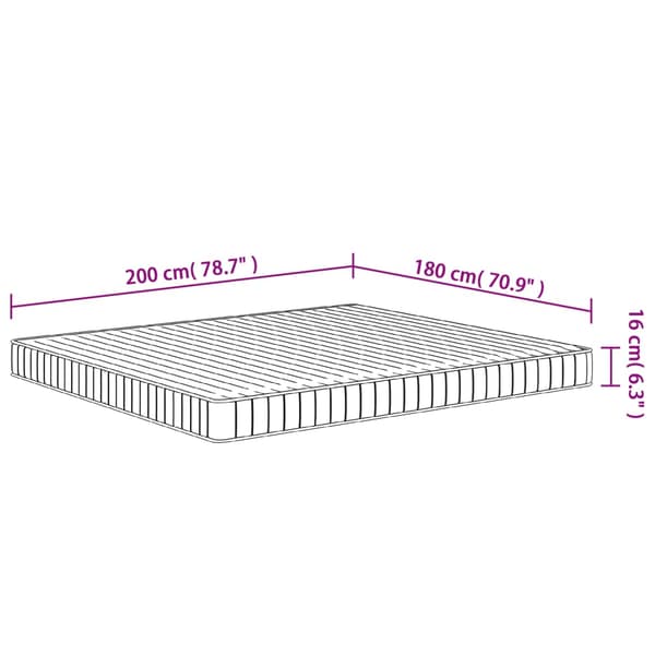 vidaXL skummadras, medium blød, 180x200 cm