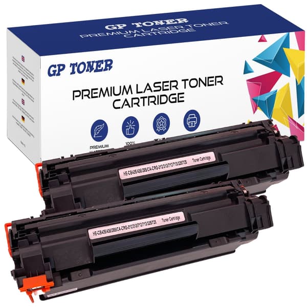 2x toner til HP GP-HCB435/CB436/CE285A x2 sort printer