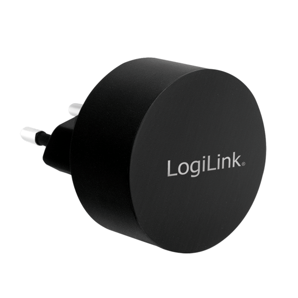 LogiLink USB-oplader 10,5 W hurtigopladning 2x USB-A rund sort