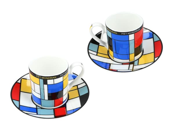 Carmani, 2x espressokopper - Piet Mondrian/Komposition A
