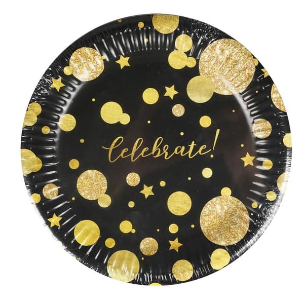 Glam Party paptallerkener sorte 8 stk.
