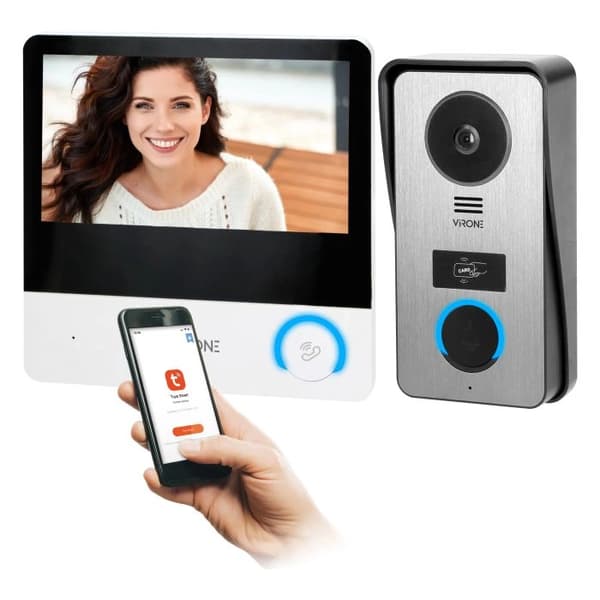 WiFi Video Intercom TUYA App Nøgleringe Fuld HD Touchskærm RFID 7'