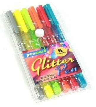 Glitter gelpen 6 farver