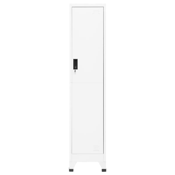 vidaXL Låsbart skåp vit 38x45x180 cm stål