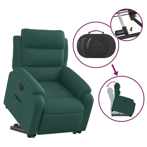 vidaXL Elektrisk lyftande massagefåtölj grön
